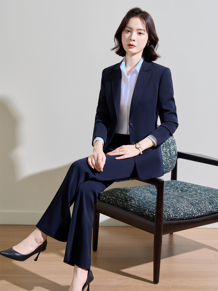 Women Formal Wear For Interview - Kadınlar için lacivert profesyonel takım elbise,
