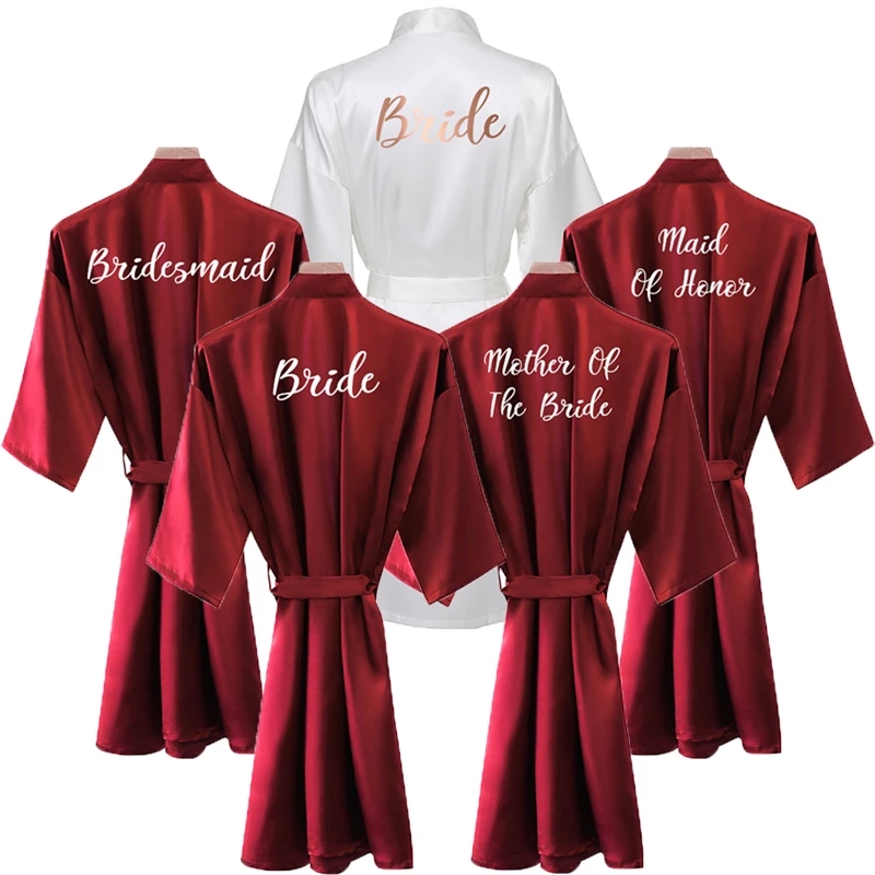 Women'S Formal Wear Wedding - Gelin bornoz kadın bordo elbise saten