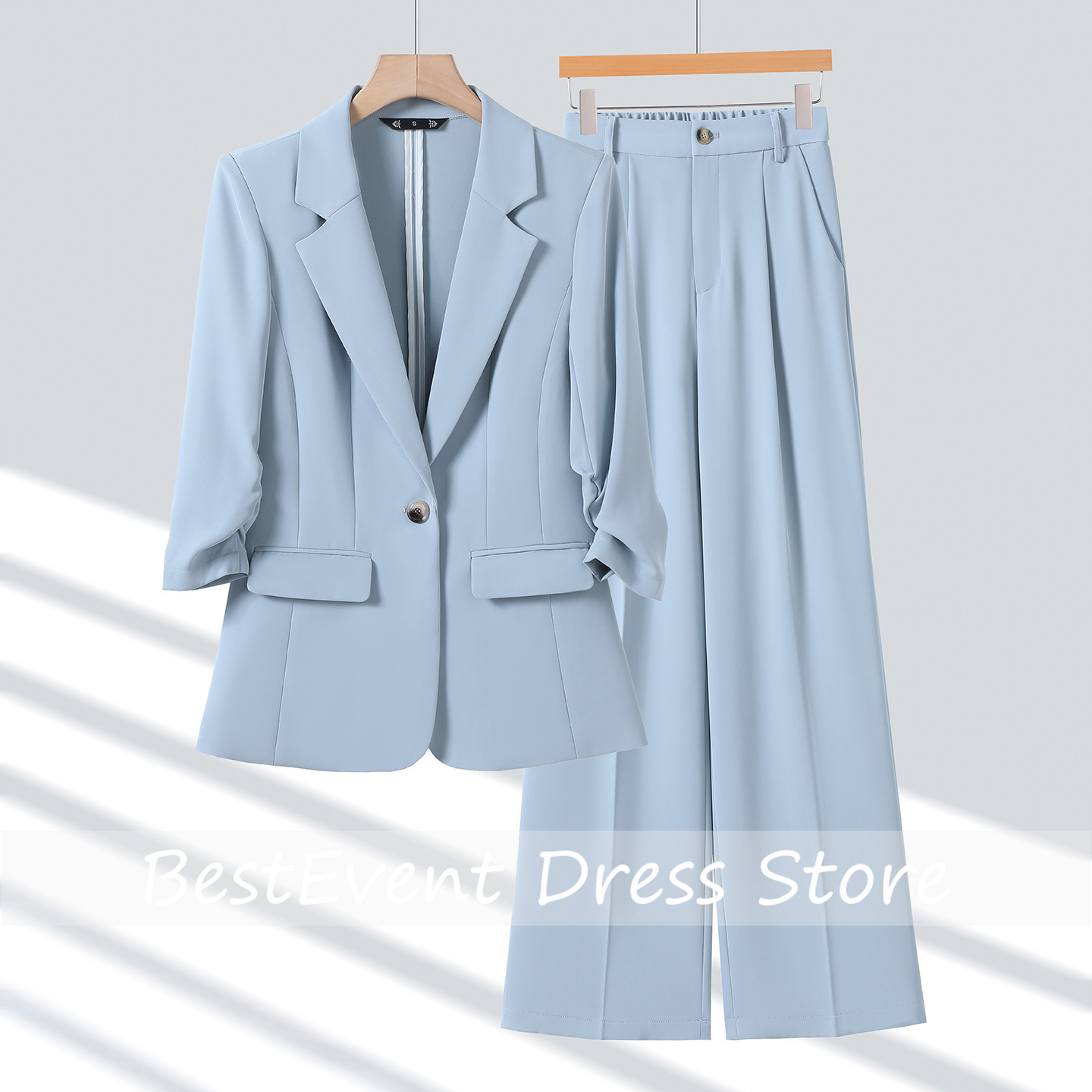 Blazer Set Women Formal - Açık Mavi Kadın Takım Ceketi Günlük