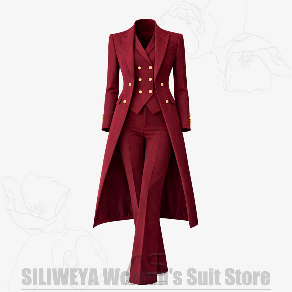 Women'S Formal Wear Wedding - Kadın Takım Elbise 3 Parça Kruvaze