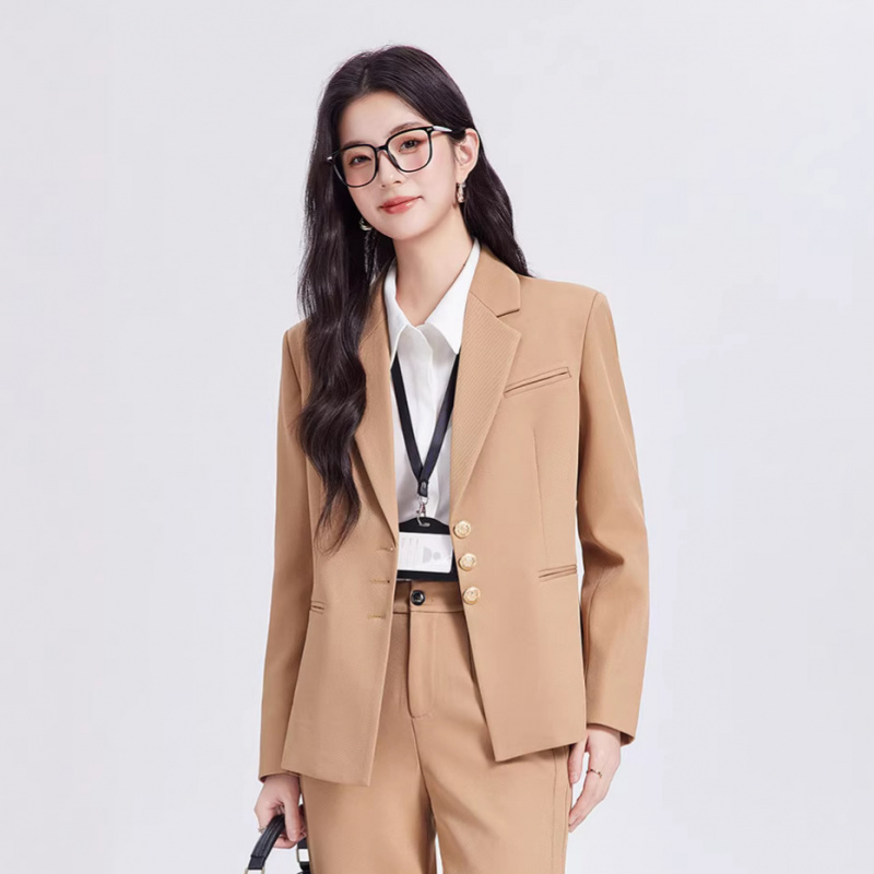 Women Formal Wear For Interview - Haki kadın takım elbise seti, üst
