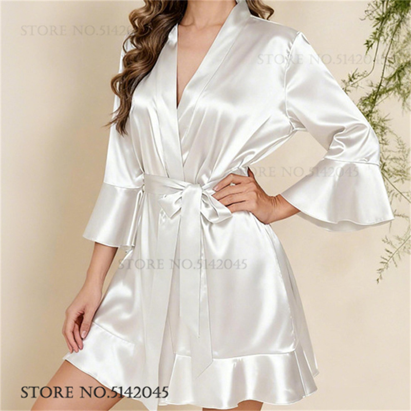 Women'S Formal Wear Wedding - Ipek Saten Beyaz Düğün Elbisesi Elbise