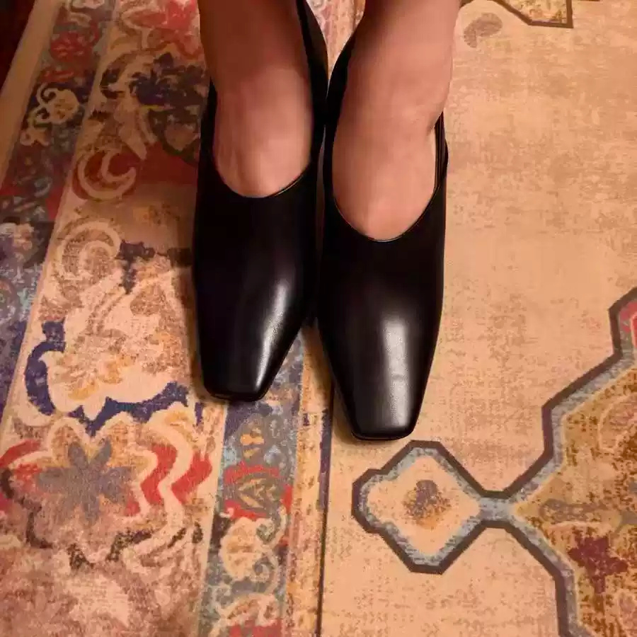 Kadın Siyah Deri Kare Burunlu  - Women Formal Office Wear Shoes incelemesi ve fiyatı