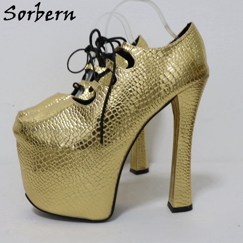 Sorbern Altın Timsah 20 Cm Pom - Pump Heel Block incelemesi ve fiyatı
