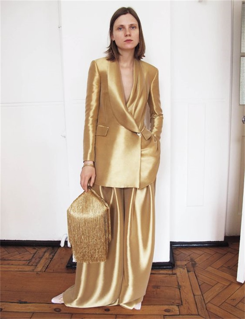 Altın Ipek Saten Kadın Takım E - Women'S Formal Wear Wedding incelemesi ve fiyatı
