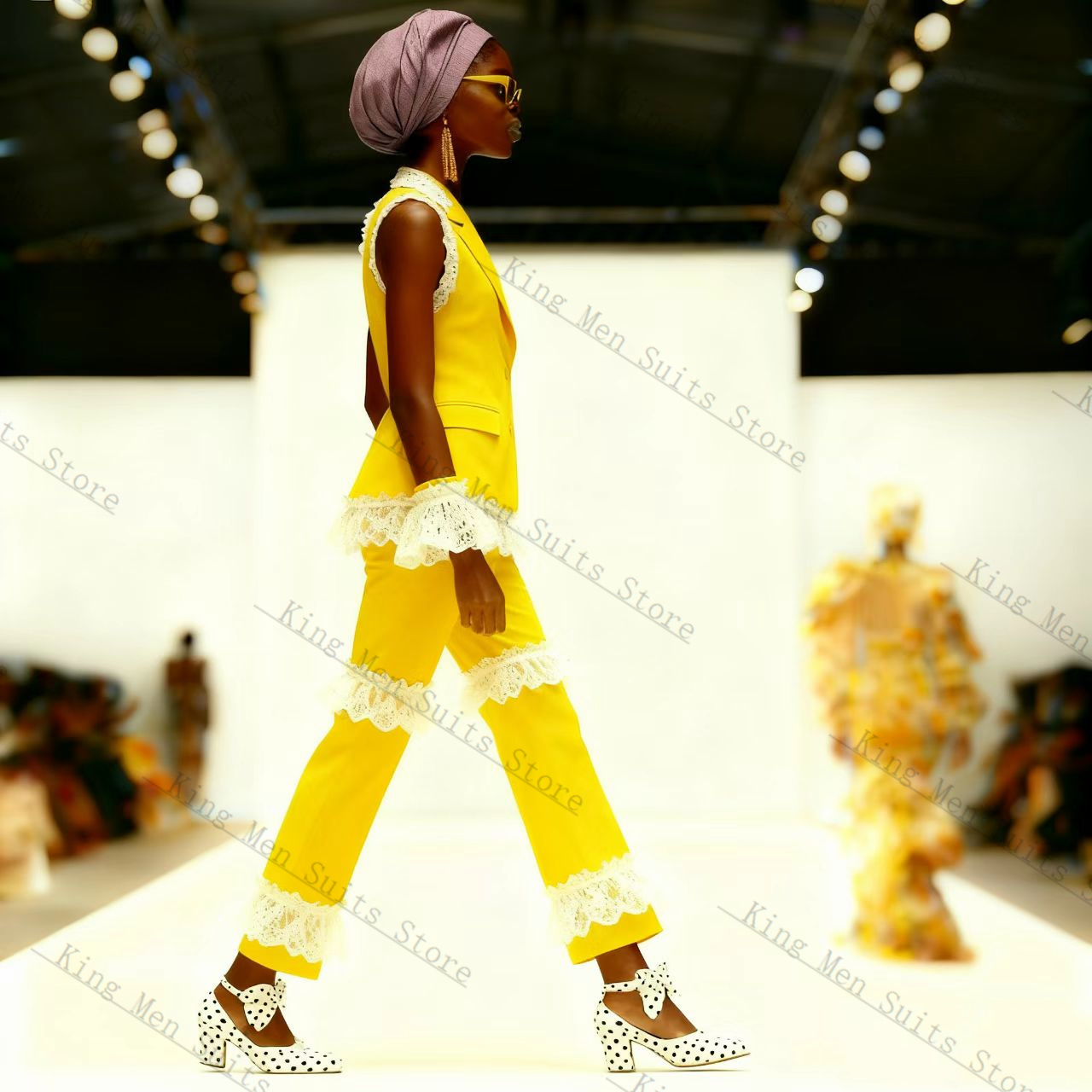 Sarı Beyaz Dantel Kadın Takım  - Yellow Formal Wear Women incelemesi ve fiyatı