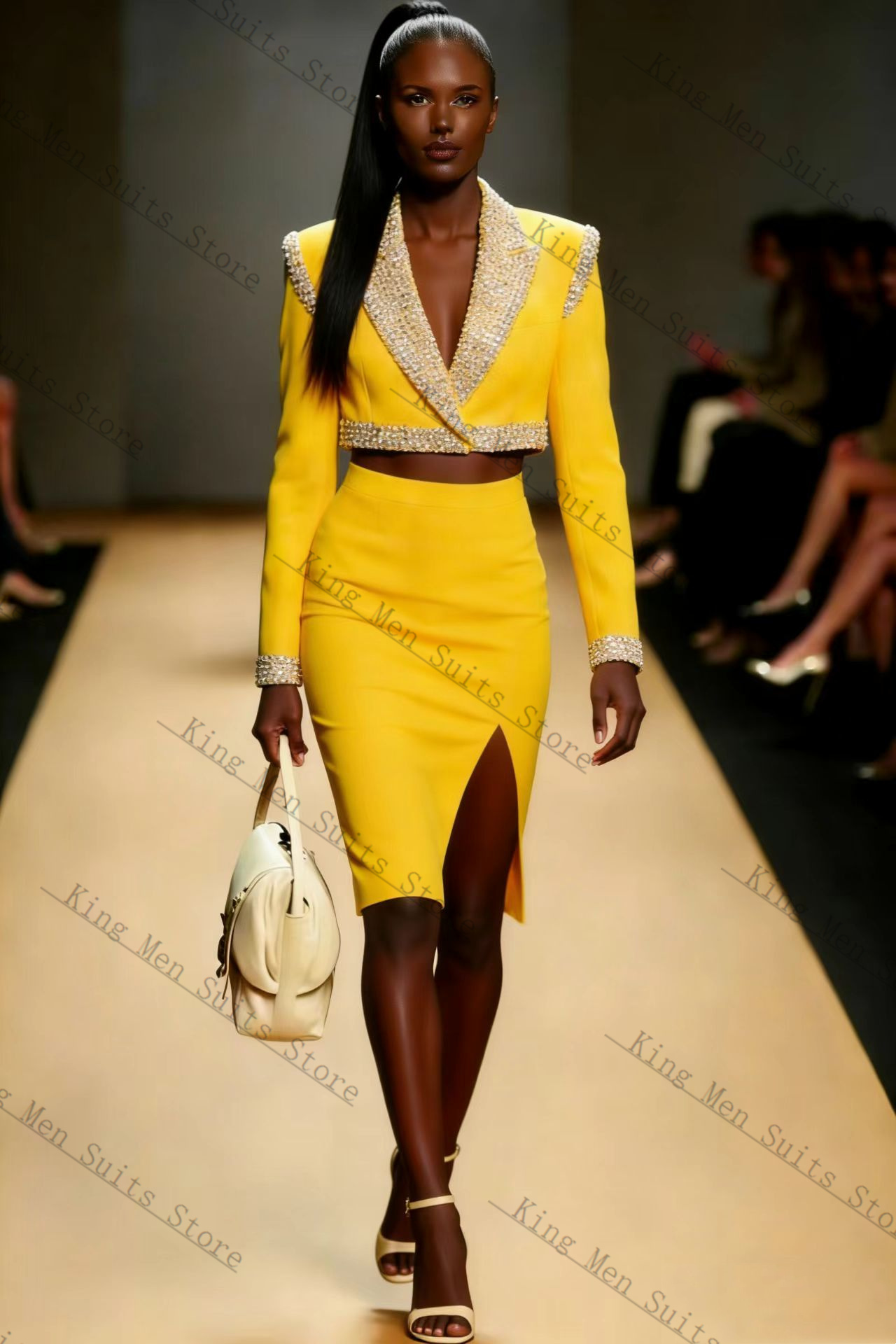 Sarı Kristaller Kadın Takım El - Yellow Formal Wear Women incelemesi ve fiyatı