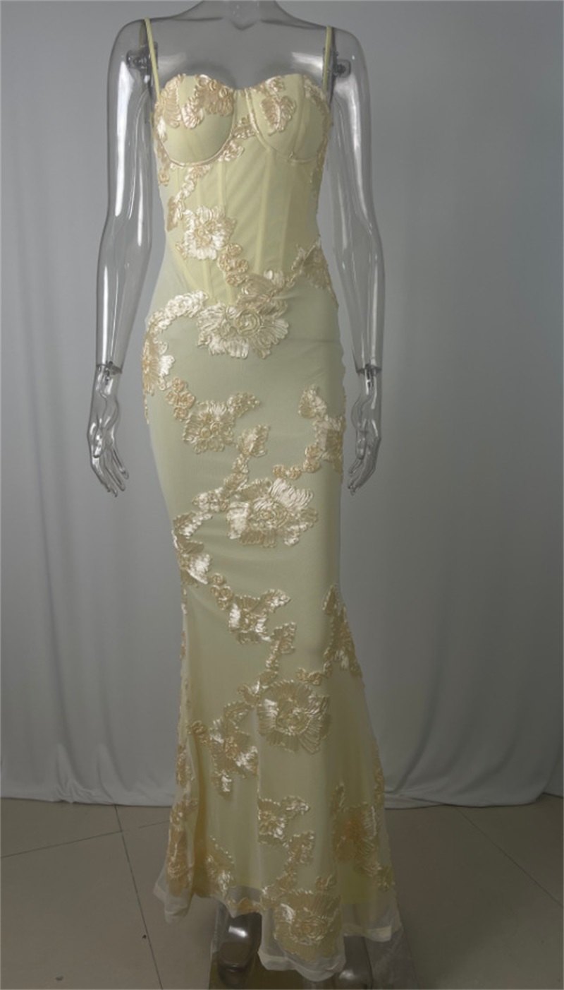 Sarı Nakış Kadın Balo Elbise S - Yellow Formal Wear Women incelemesi ve fiyatı