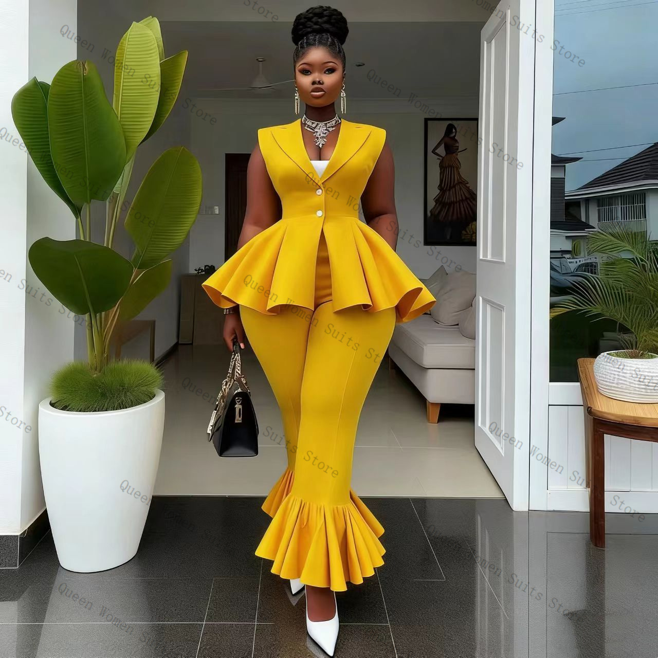 Sarı Kadın Takım Elbise Pantol - Yellow Formal Wear Women incelemesi ve fiyatı