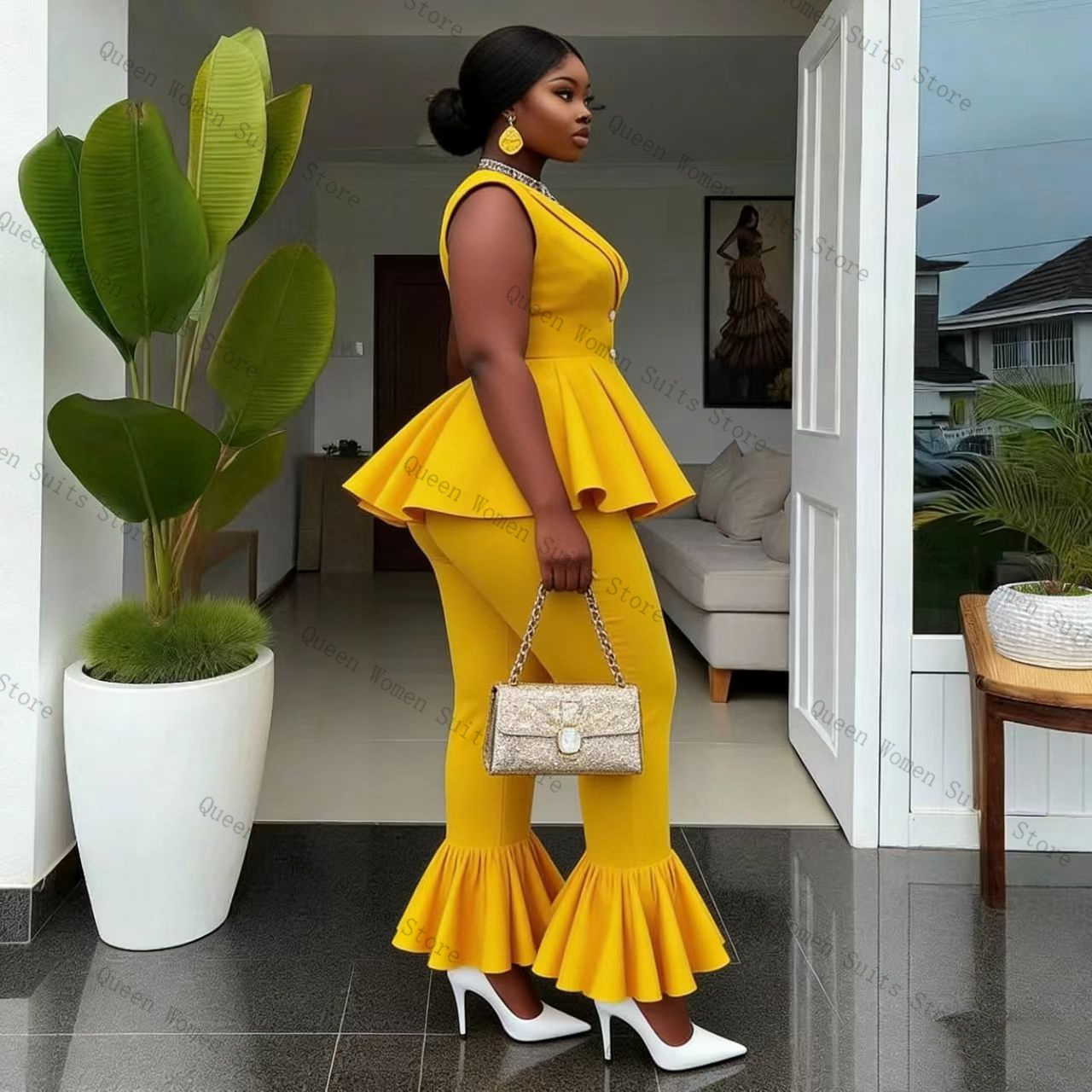 Sarı Kadın Takım Elbise Pantol - Yellow Formal Wear Women incelemesi ve fiyatı