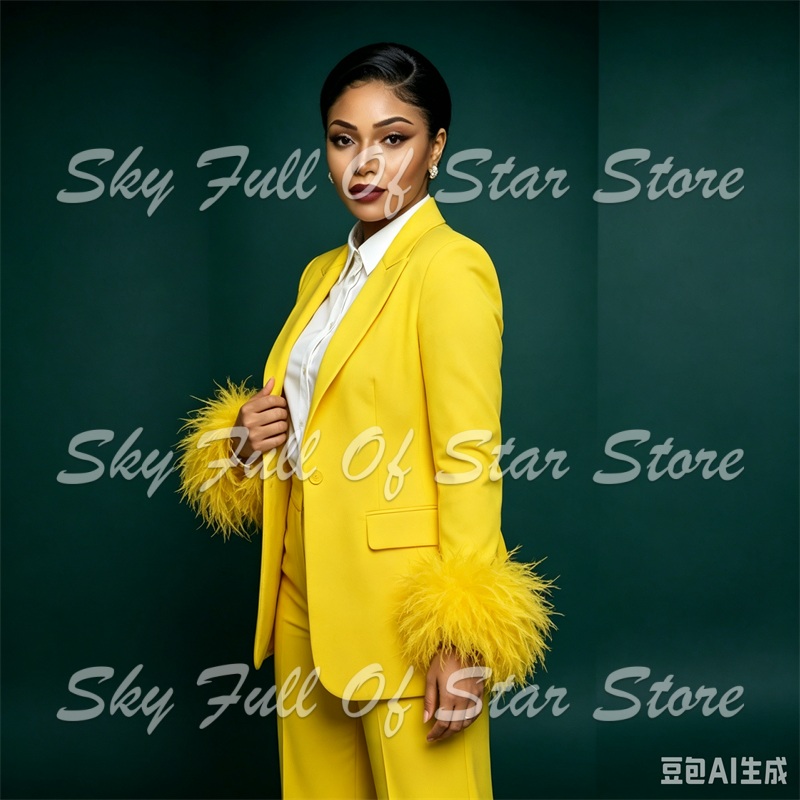 Parlak Sarı Tüy Manşet Kadın T - Yellow Formal Wear Women incelemesi ve fiyatı