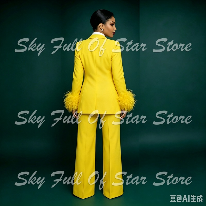 Parlak Sarı Tüy Manşet Kadın T - Yellow Formal Wear Women incelemesi ve fiyatı