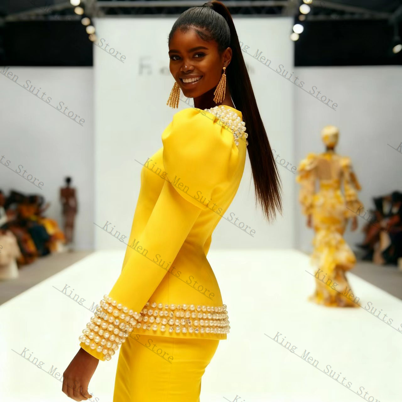 Sarı Siyah Kadın Takım Elbise  - Yellow Formal Wear Women incelemesi ve fiyatı