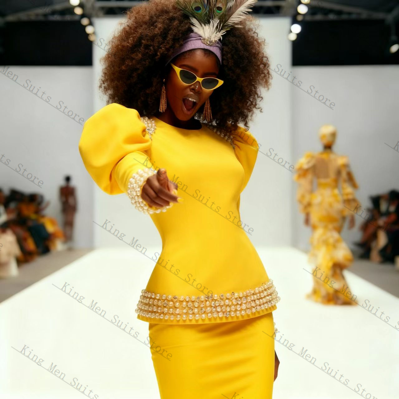 Sarı Siyah Kadın Takım Elbise  - Yellow Formal Wear Women incelemesi ve fiyatı