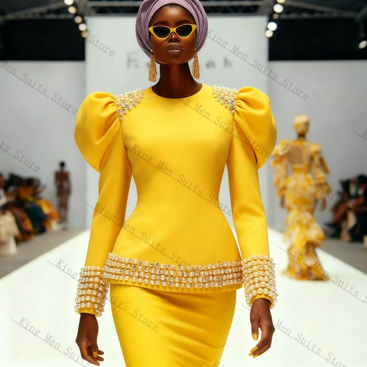 Sarı Siyah Kadın Takım Elbise  - Yellow Formal Wear Women incelemesi ve fiyatı